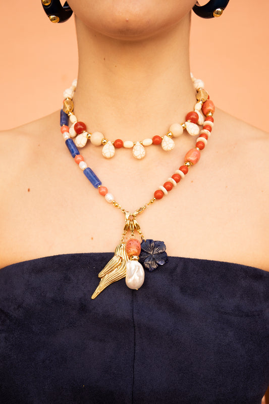 Preventa _ Charm Flor Azul 100% Piedra Natural Enriquece Tu Look