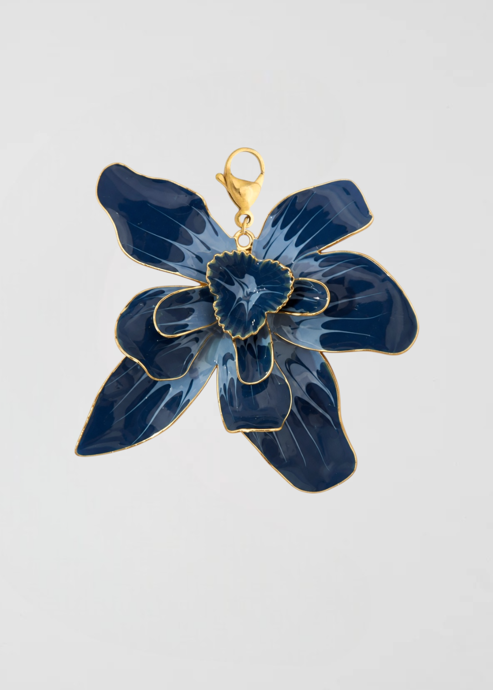 Charm Flor Única Azul Profundo