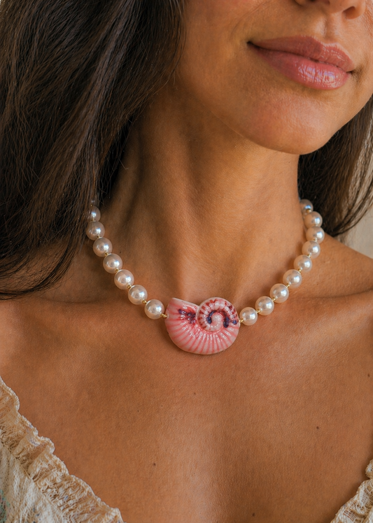 Flattering and Special Necklace, There's No Other Pink Seashell