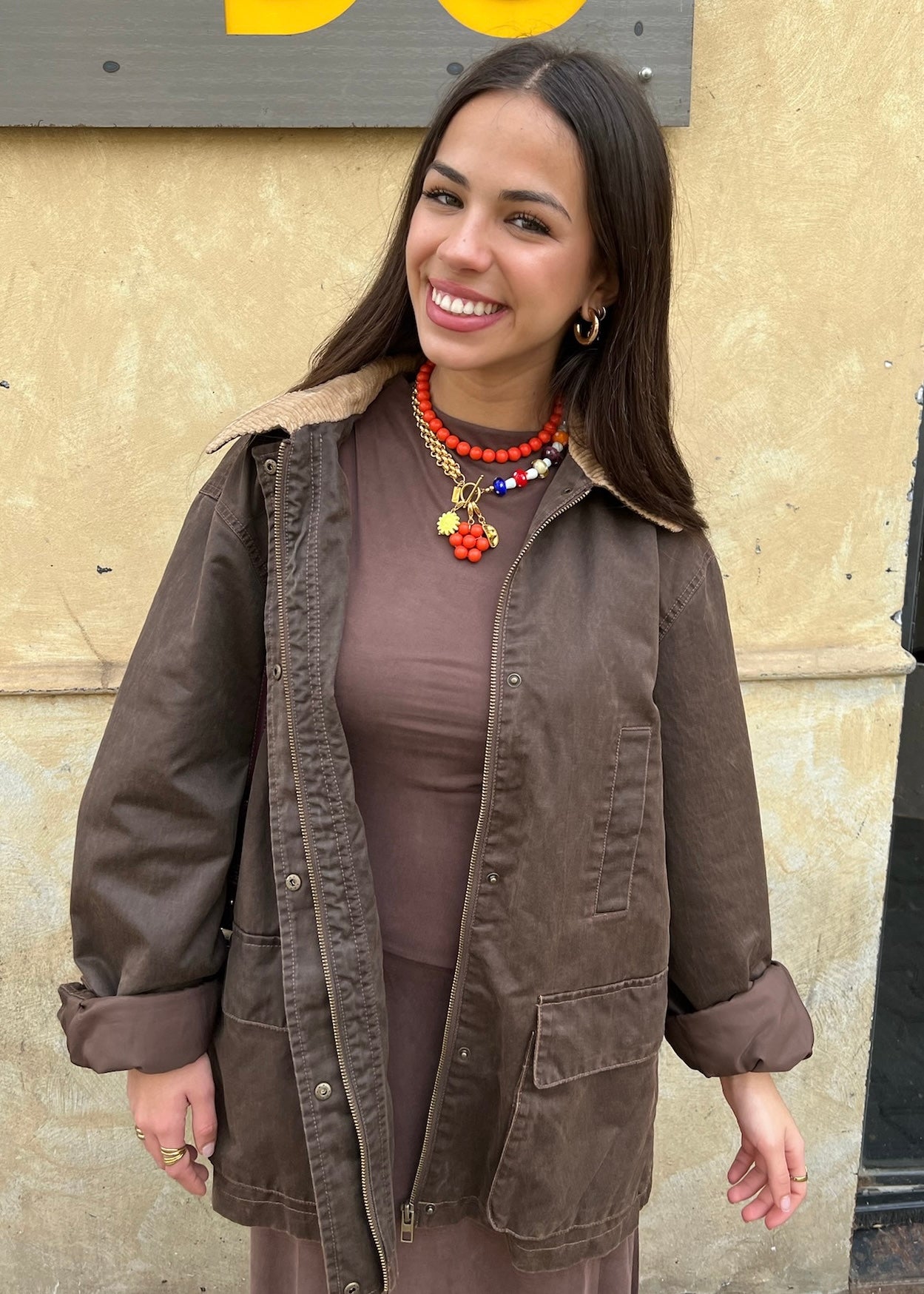 Collar Naranja Color De La Temporada