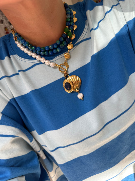 Collar Mitad Perlas Mitad Ibiza