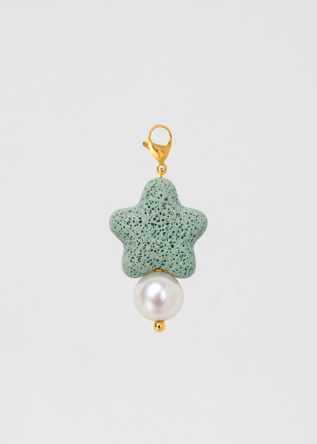 Charm Barra Perla Verde Agua Estrella