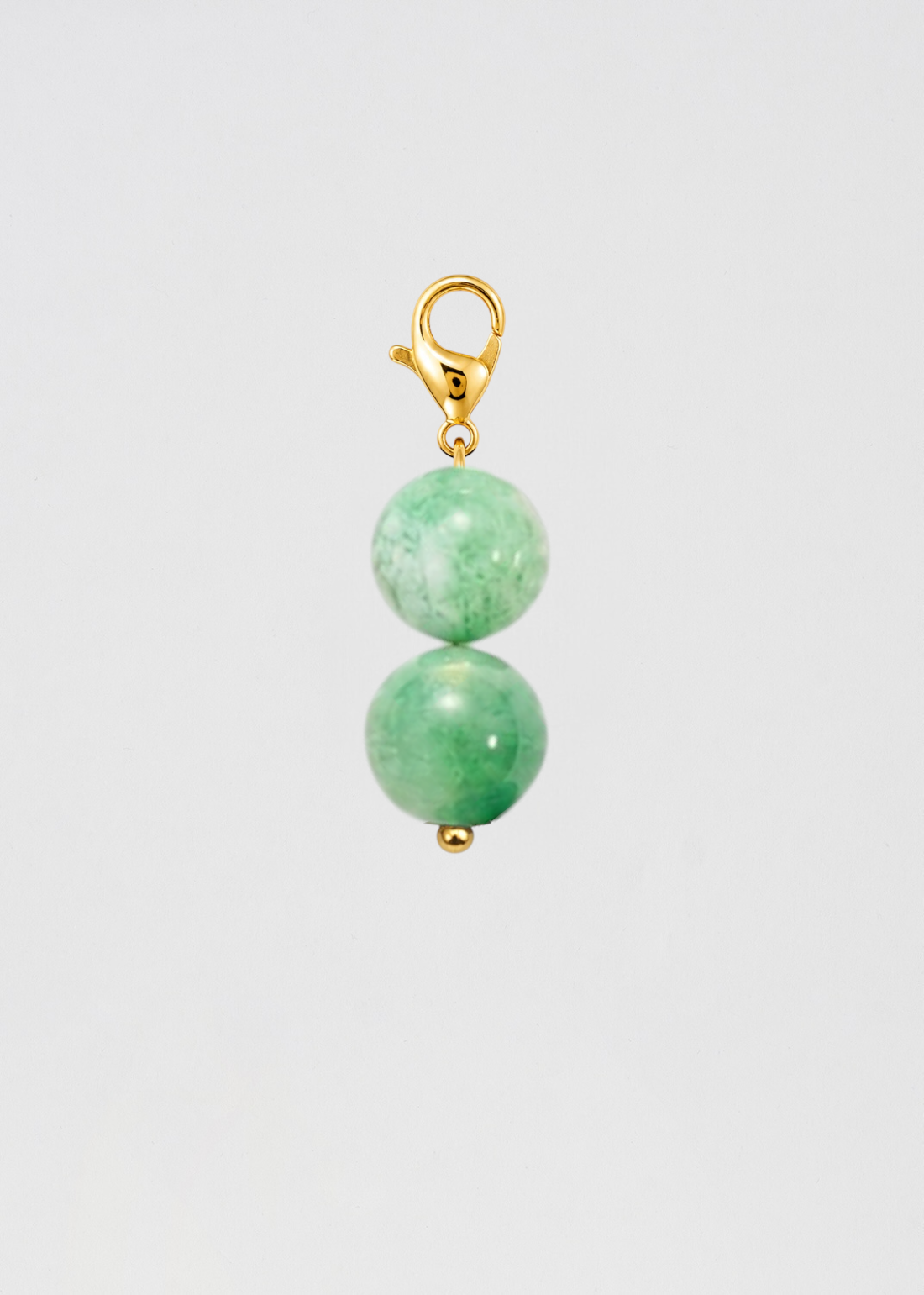Charm Doble Perla Verde Preciosa