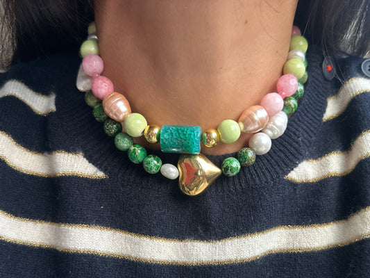 Mitad Cadena Piedras Preciosas Tonos Pastel De La Boss Edición Limitada