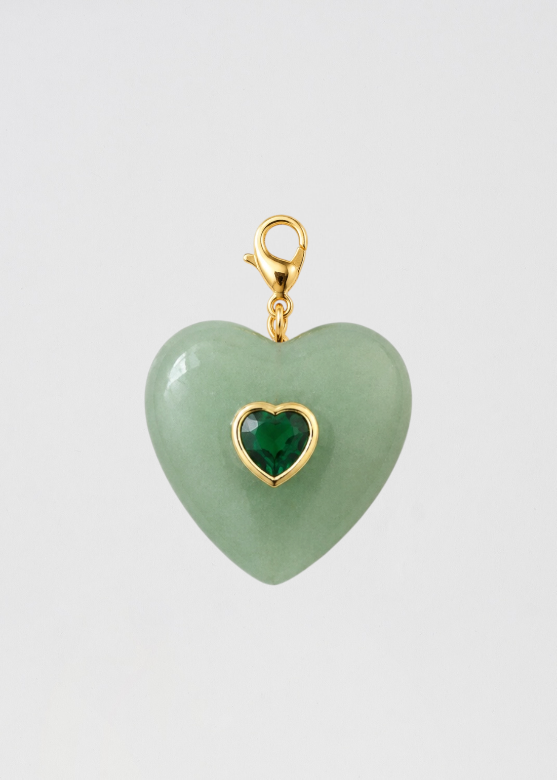 Preventa Charm Corazón Piedra Semipreciosa Espectacular Verde Aventurina