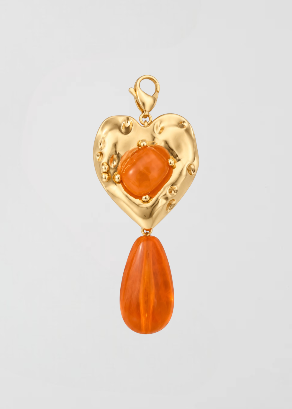 Charm Corazón Naranja Amartillado Muy Especial