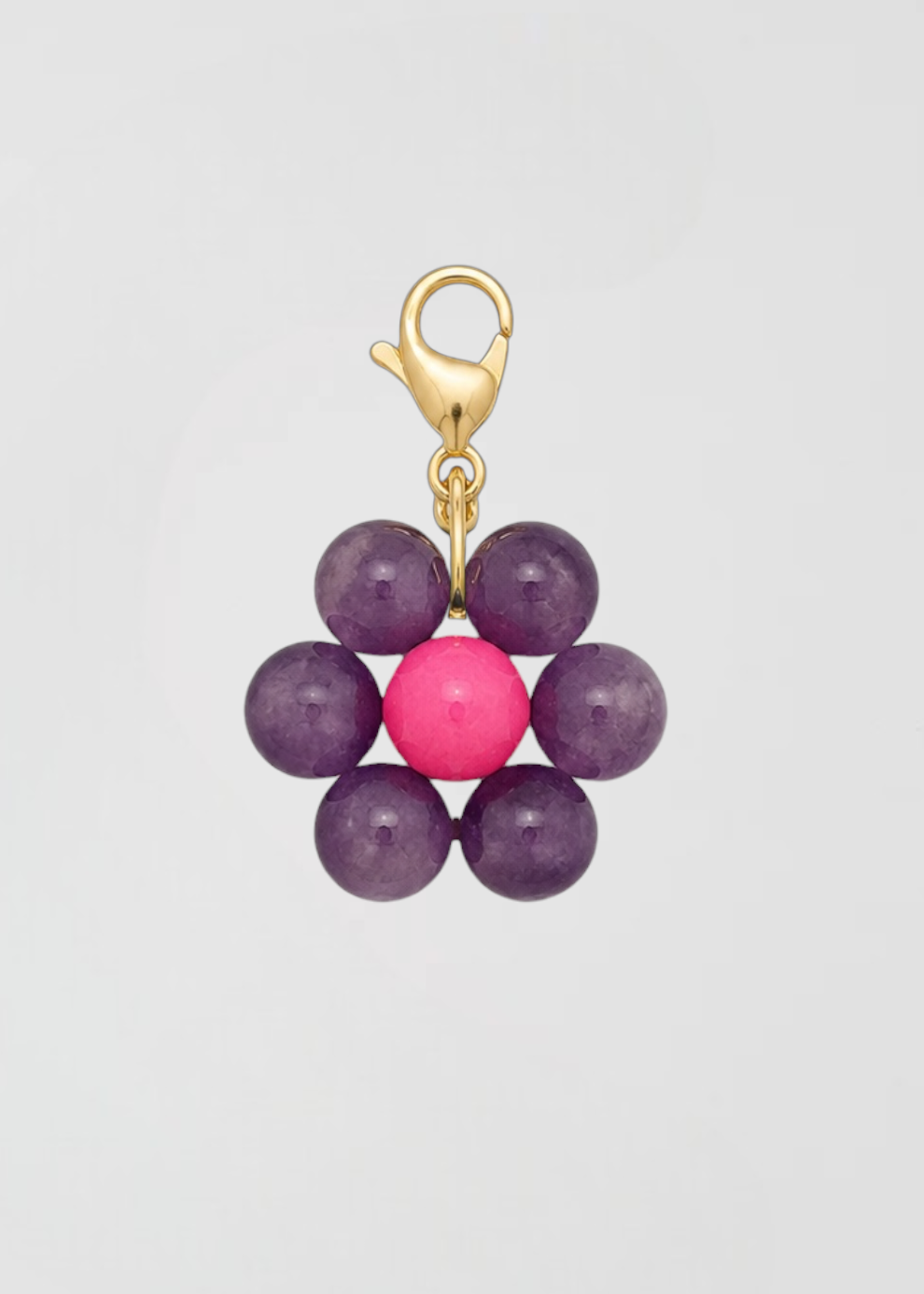 Charm Flor Tejida Malva Y Fucsia