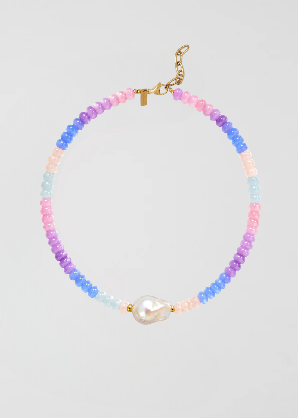 Preventa Collar Piedras Semipreciosas Rondelle Azules Lilas Y Rosas
