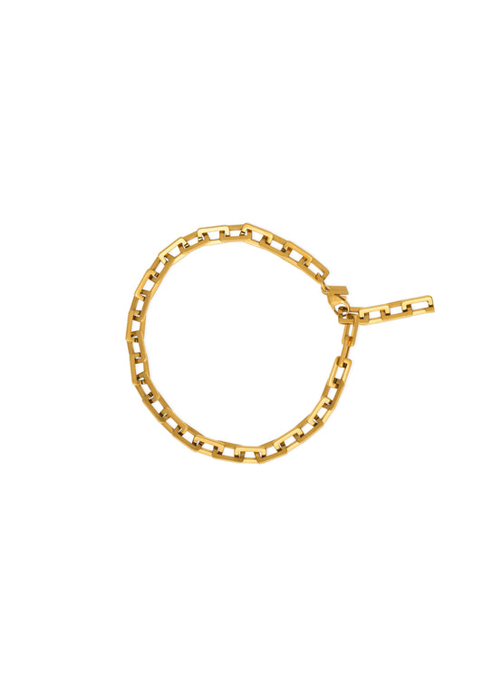 Pulsera Eslabones Cuadrados Dorada