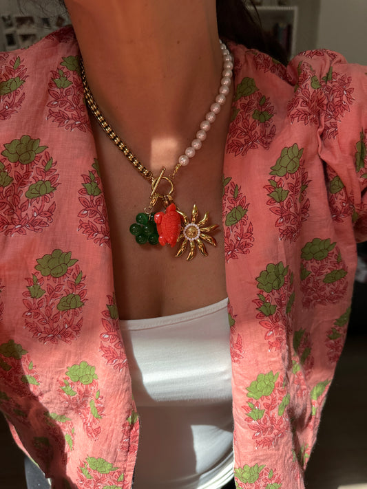 Charm Dorada Y Blanca