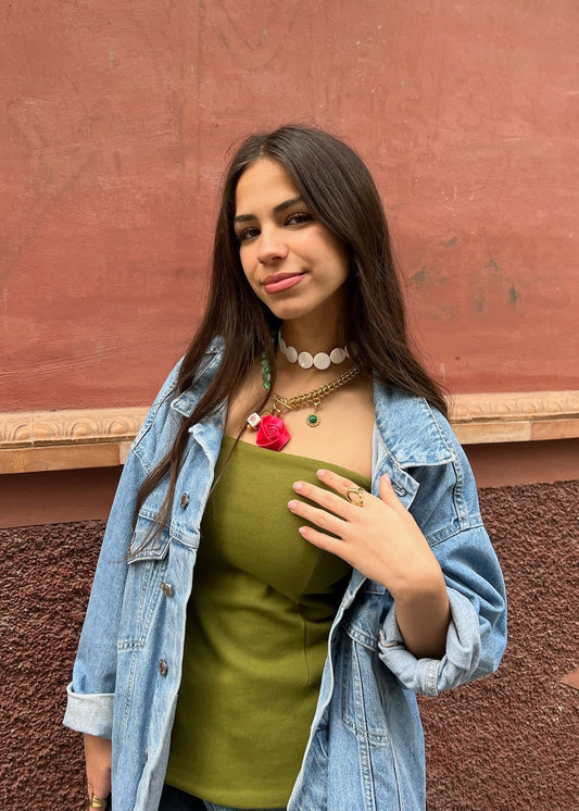 Charm Malaquita Medalla Pequeña