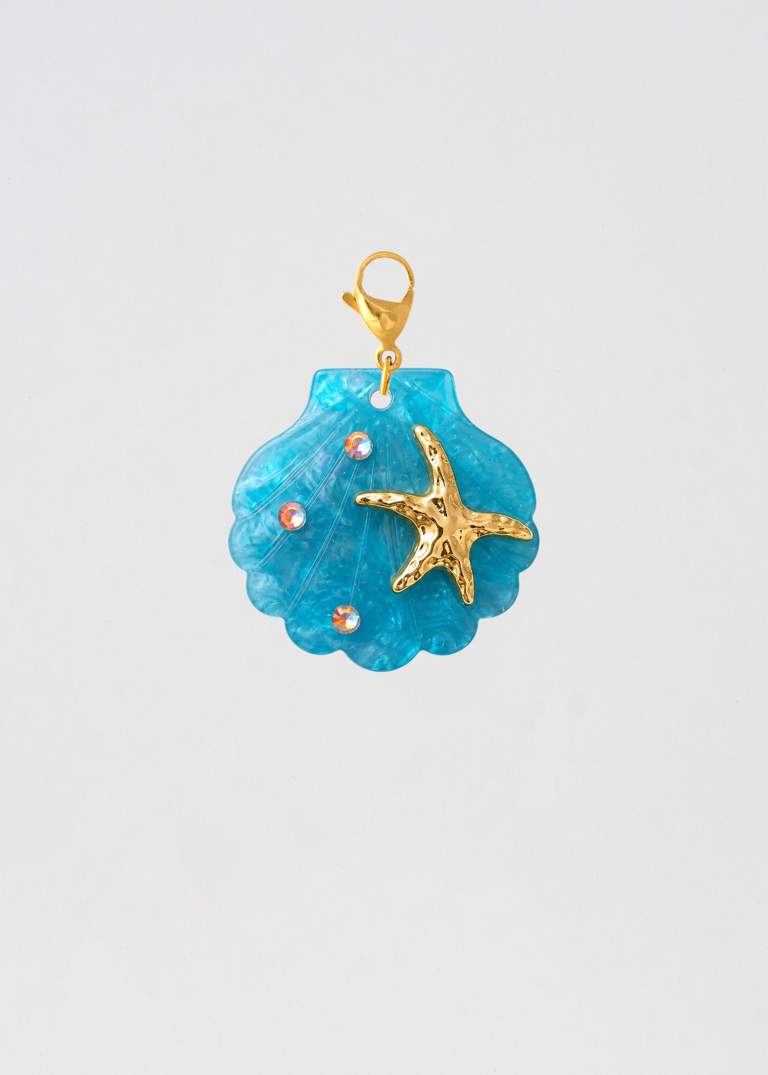 Charm Shell Turquesa Con Su Estrella