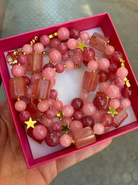 Mitad Cadena Star Rosa