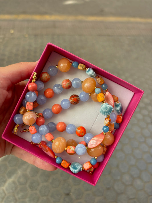 Mitad Cadena Celeste Y Naranja
