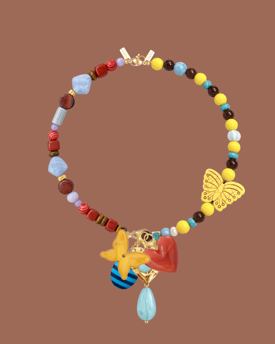 Mitad Cadena Mariposa De La Suerte Amarilla