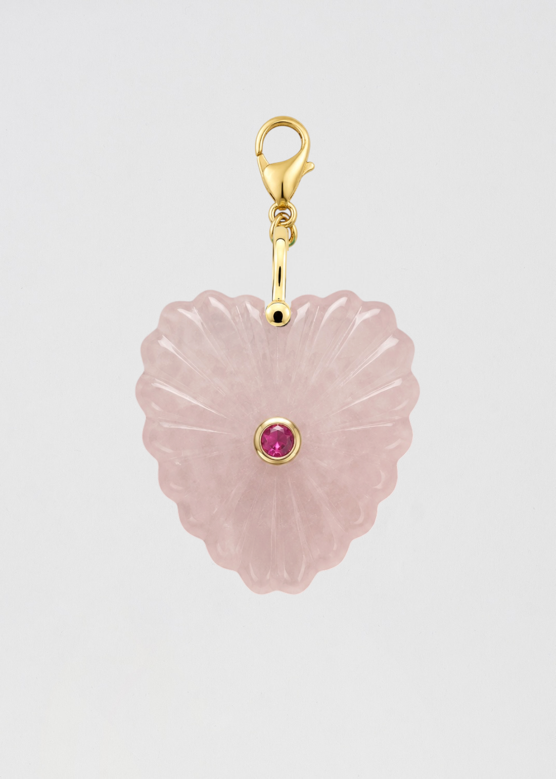 Preventa Charm Corazón Piedra Semipreciosa Espectacular Rosa Cuarzo