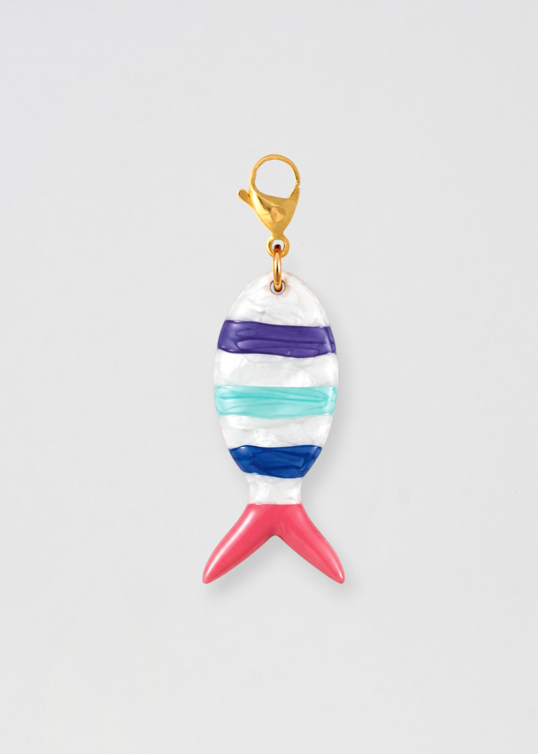 Charm Pez A Rayas Azules Y Rosa