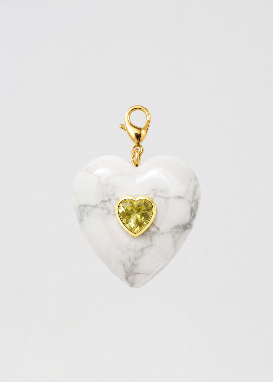 Preventa Charm Corazón Piedra Semipreciosa Espectacular Blanco