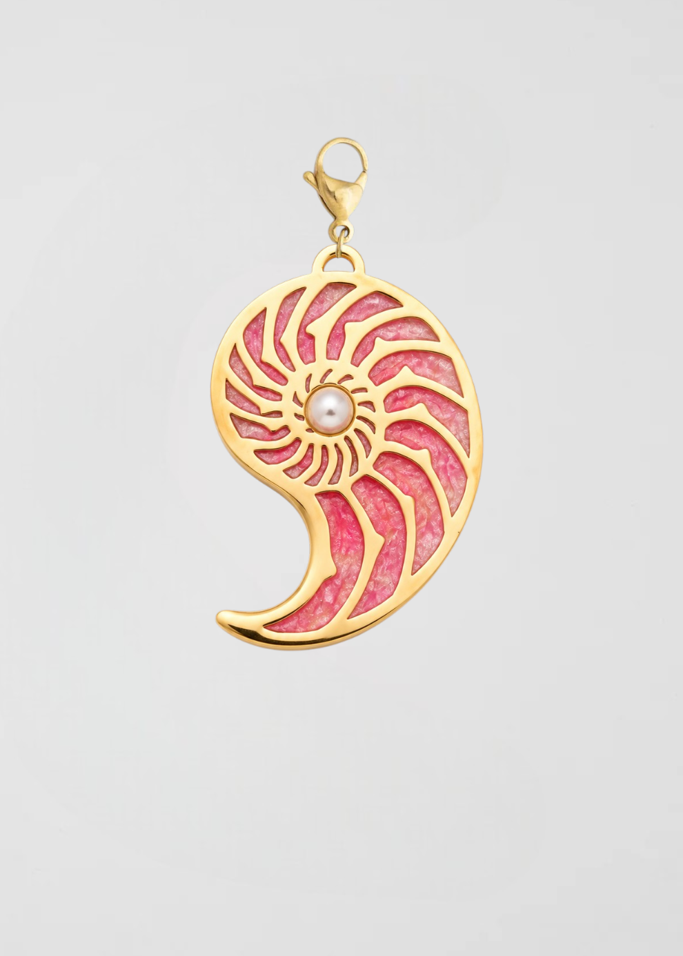 Charm Caracola Glitter Rosa