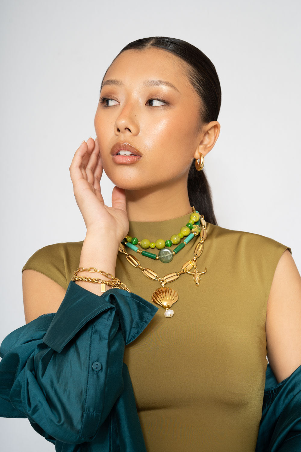 Collar Verano En Viena En Verde Y Azul