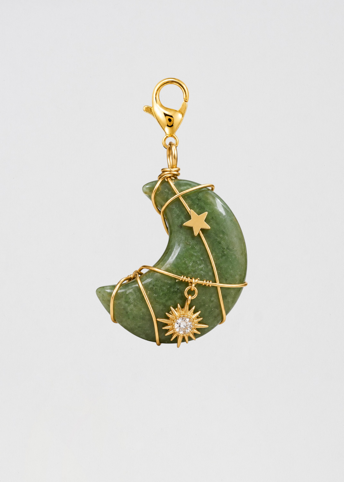 Charm Luna Creciente Verde Aventurina