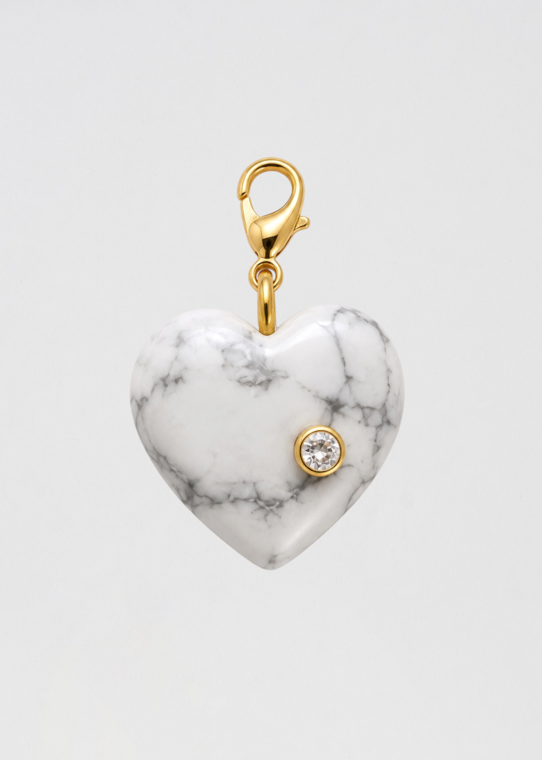 Preventa Charm Corazón Piedra Semipreciosa Espectacular Blanco 2.0