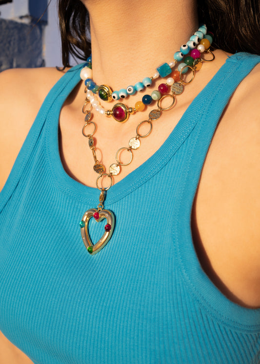 Charm Corazón Multicolor Gold