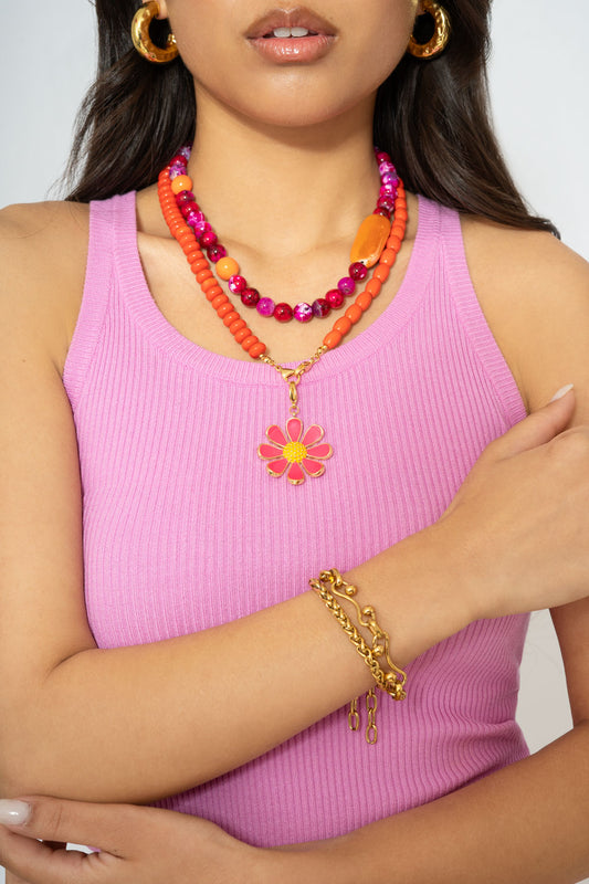 Preventa _ Charm Margarita Fucsia