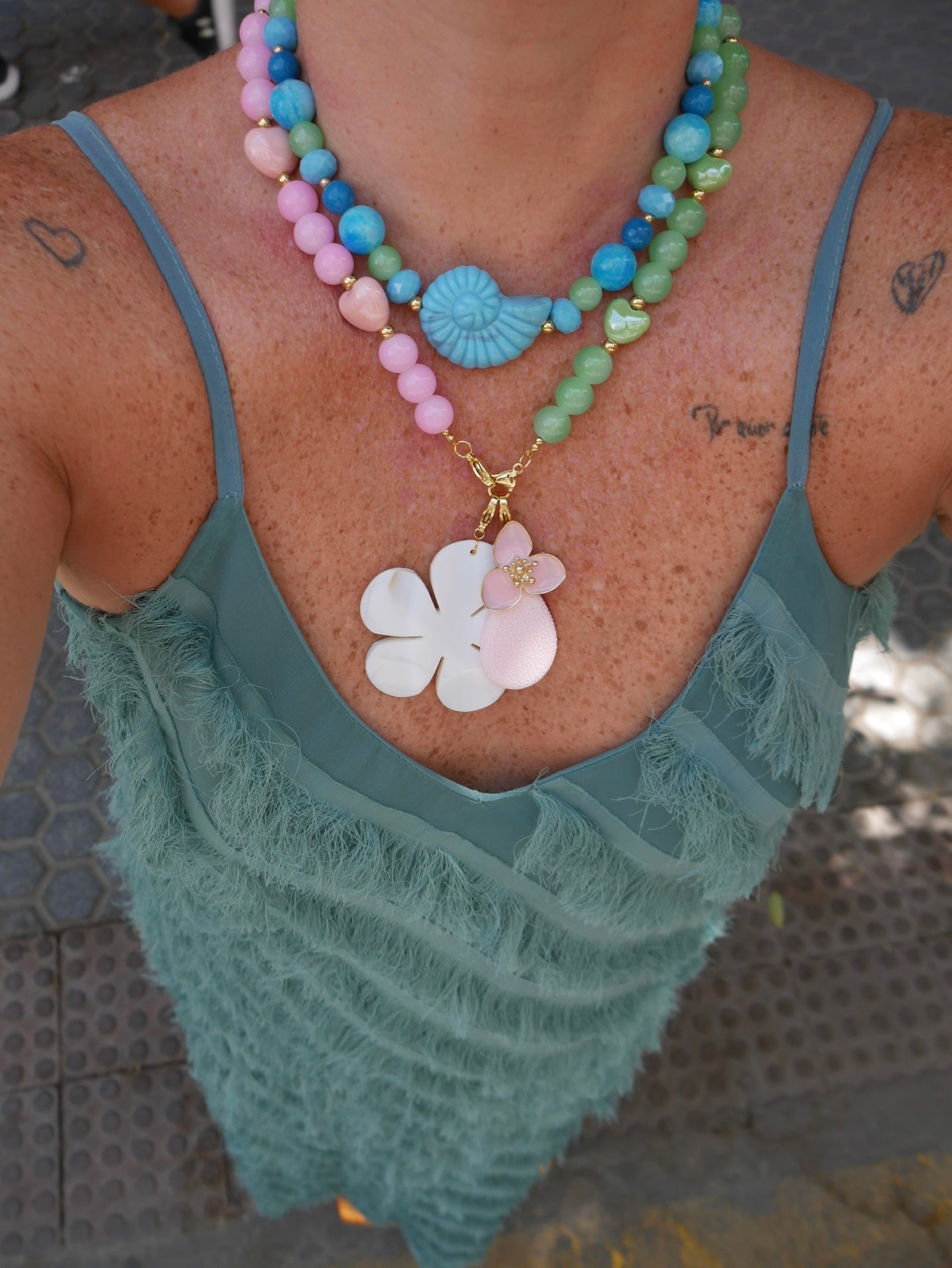 Collar Fresco En Azules