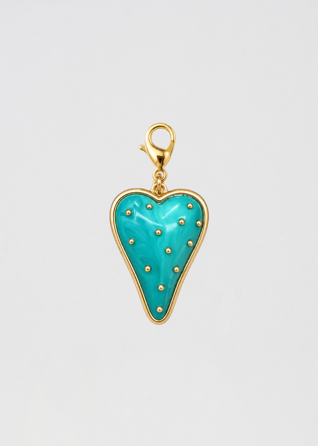 Charm Corazón Turquesa Con Apliques Ideal