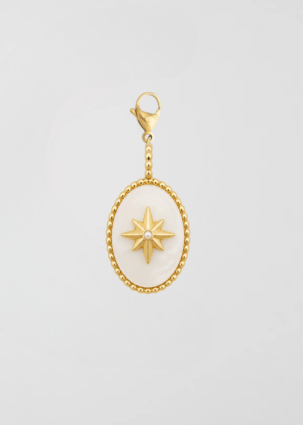 Charm Medalla Blanca Nácar