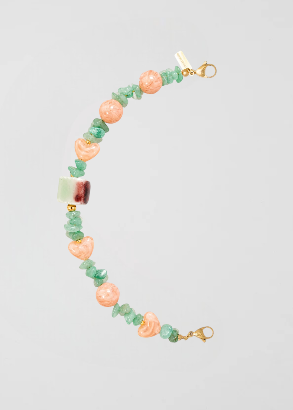 Mitad Cadena Romántica Verde y Rosa
