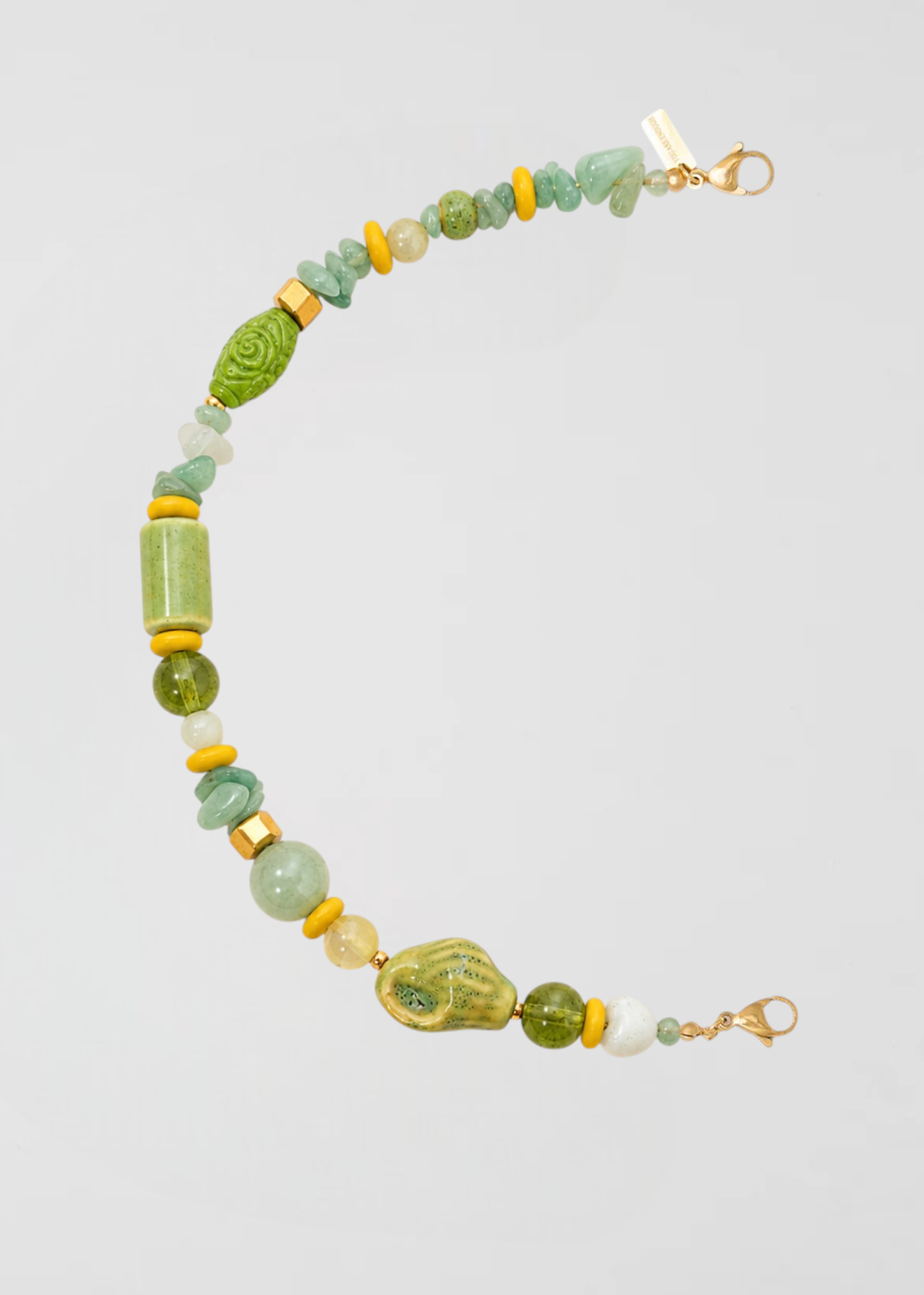 Mitad Cadena Piedras Preciosas Turquesa Y Verde