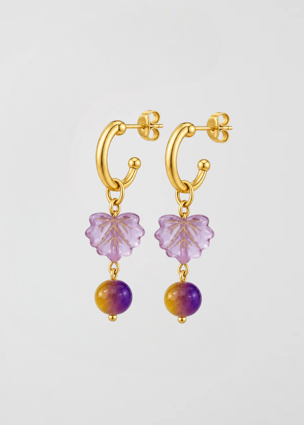 Pendientes Aro Hojitas Al Viento