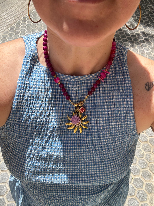 Mitad Cadena Purple And Pink