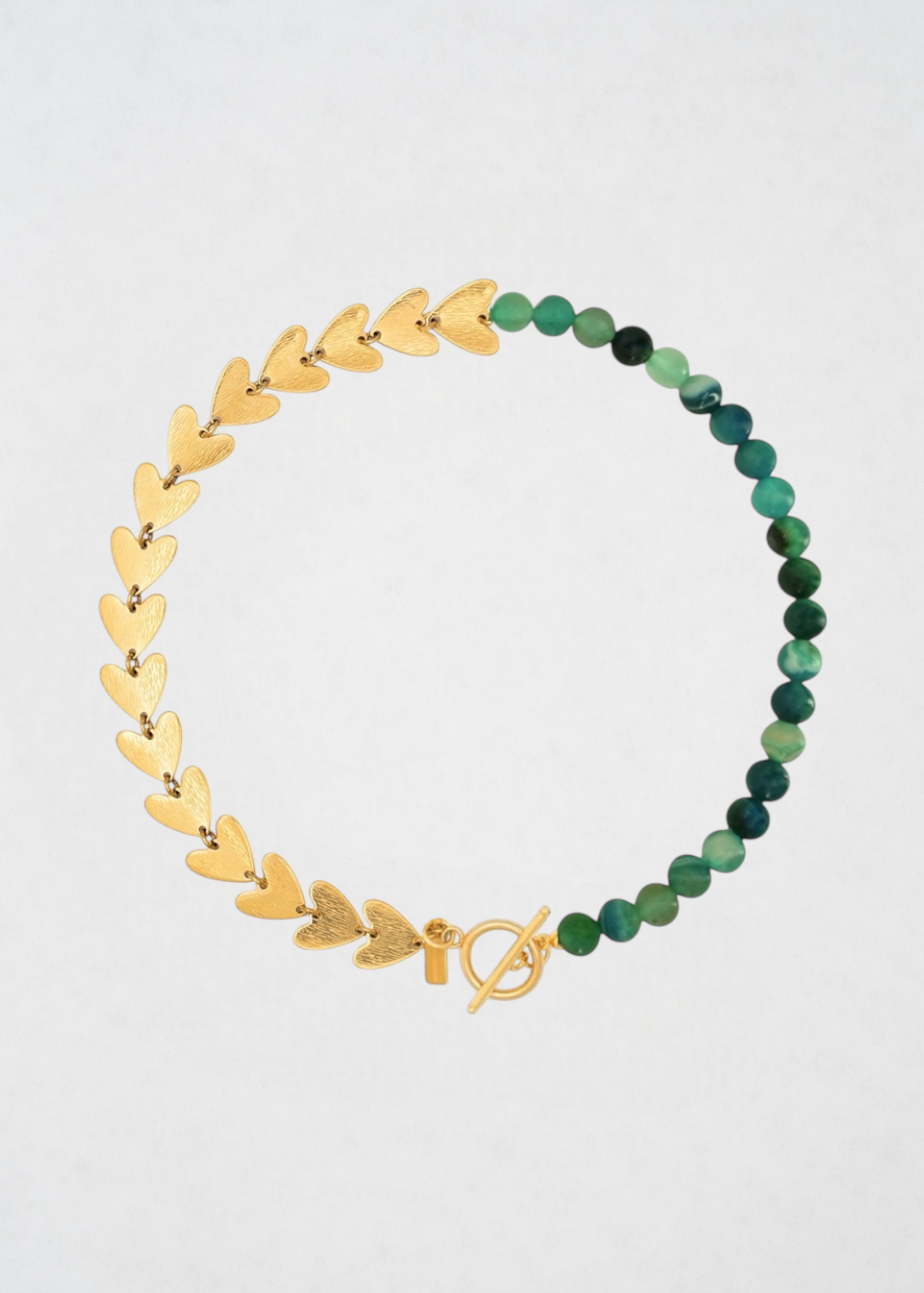 Collar Basic Green And Gold