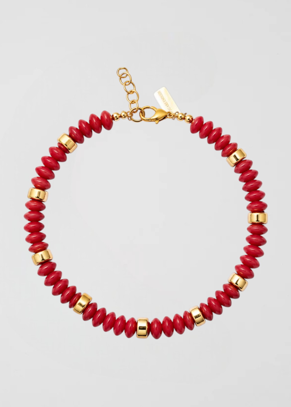 Collar Rondeles Maxi En Rojo