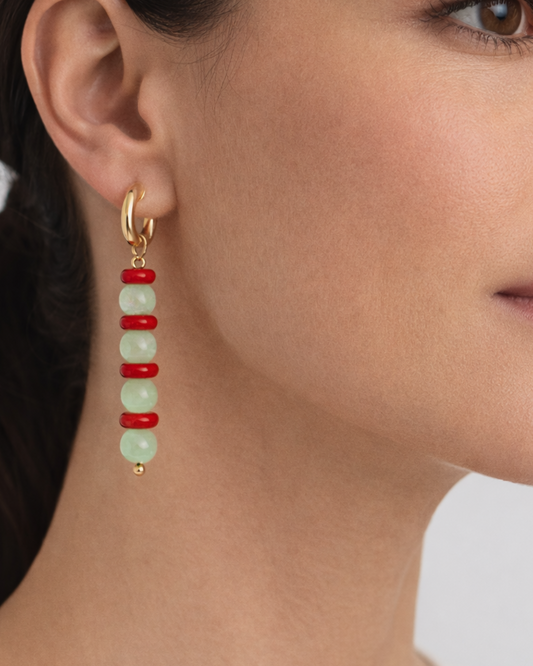 Pendientes Verdes Y Rojos