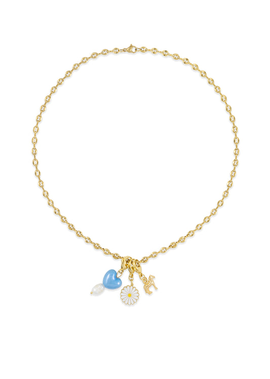 Charm Corazón Azul Perla