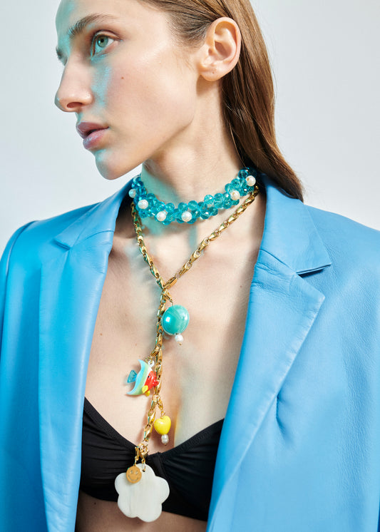 Charm Corazón Amarillo Perla