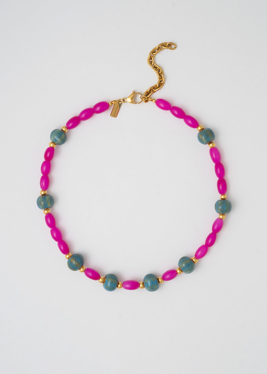 Collar Fucsia Y Turquesa
