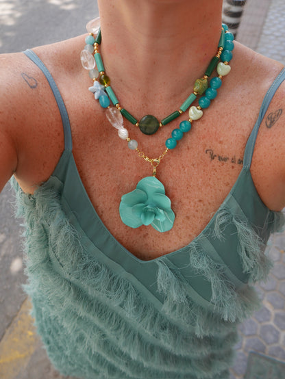 Mitad Cadena Ocean Love Turquesa Oscuro