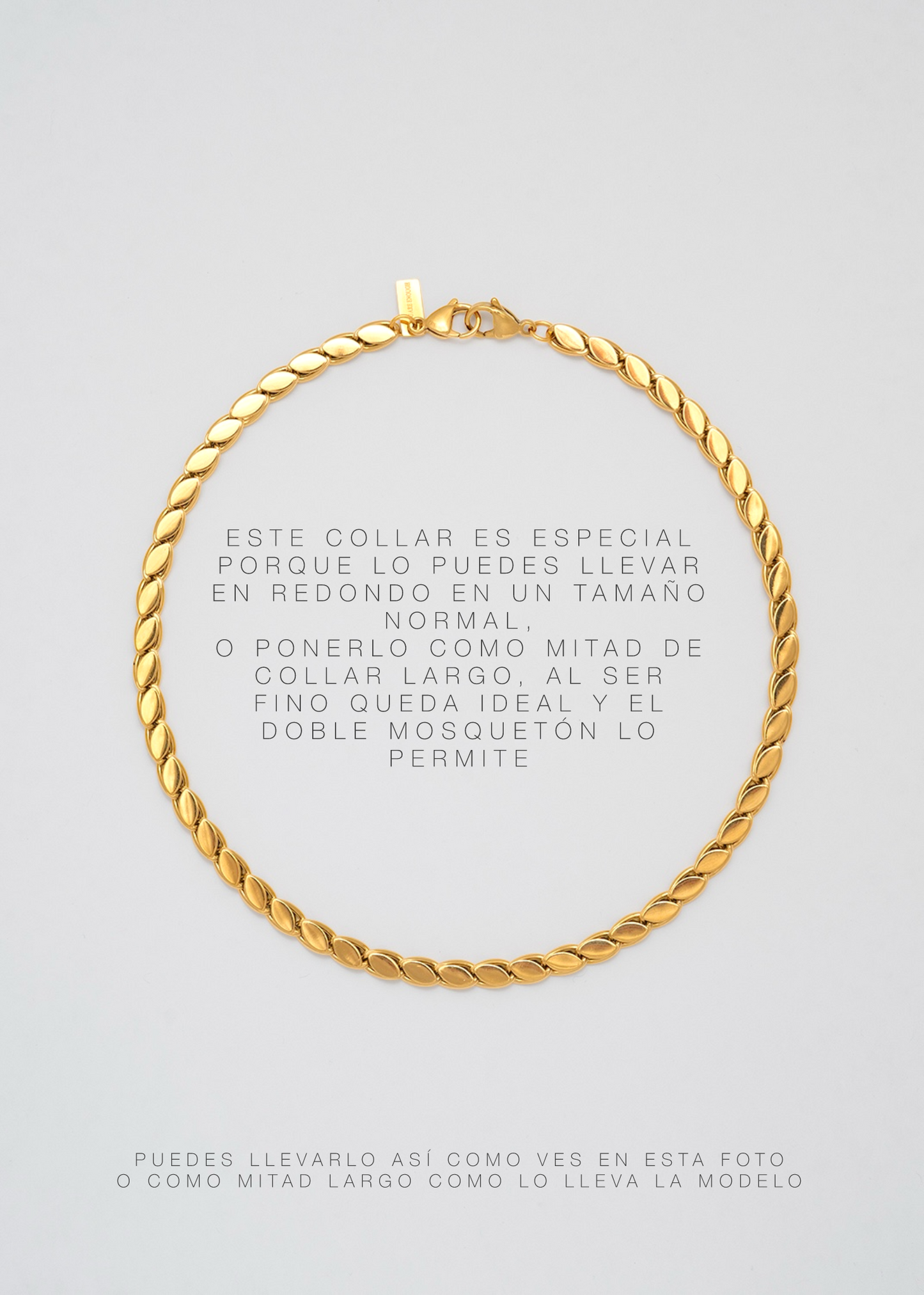 Collar Fino Dorado Multiposición Espigueta