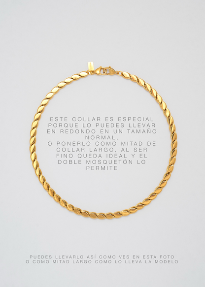 Collar Fino Dorado Multiposición Espigueta