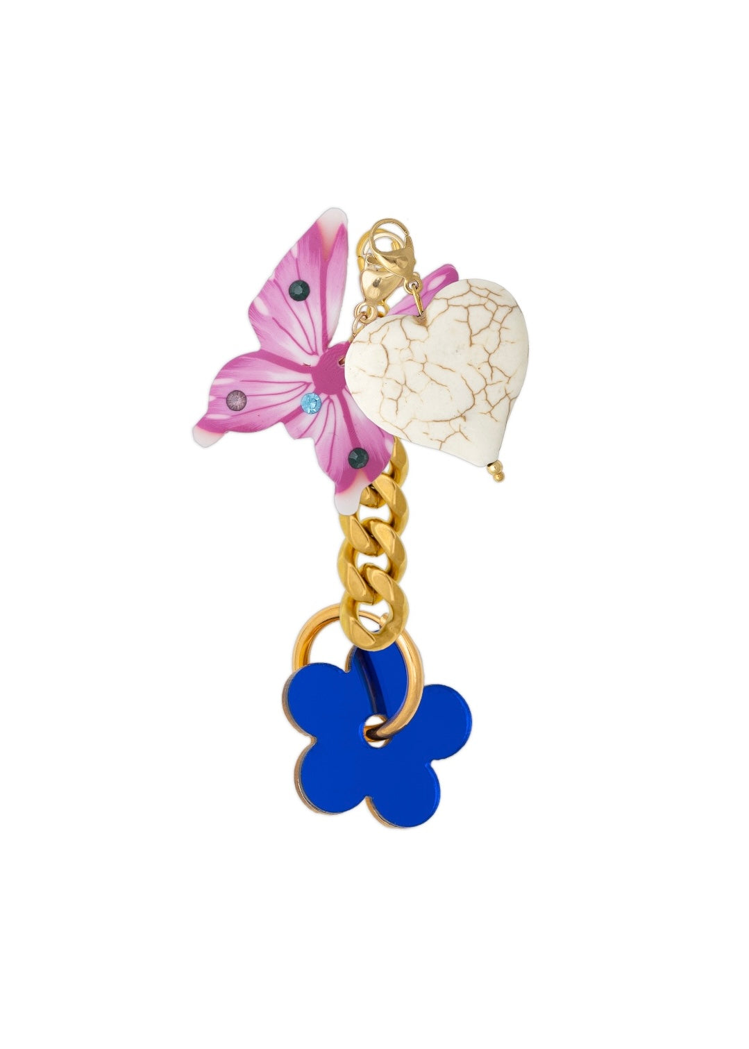Flower Today Blue Tomorrow Gold Charm
