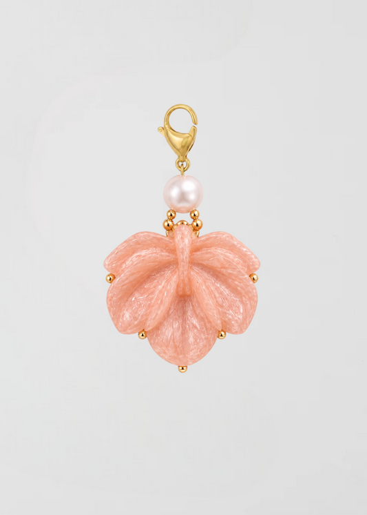 Charm Hoja Rosa Nude