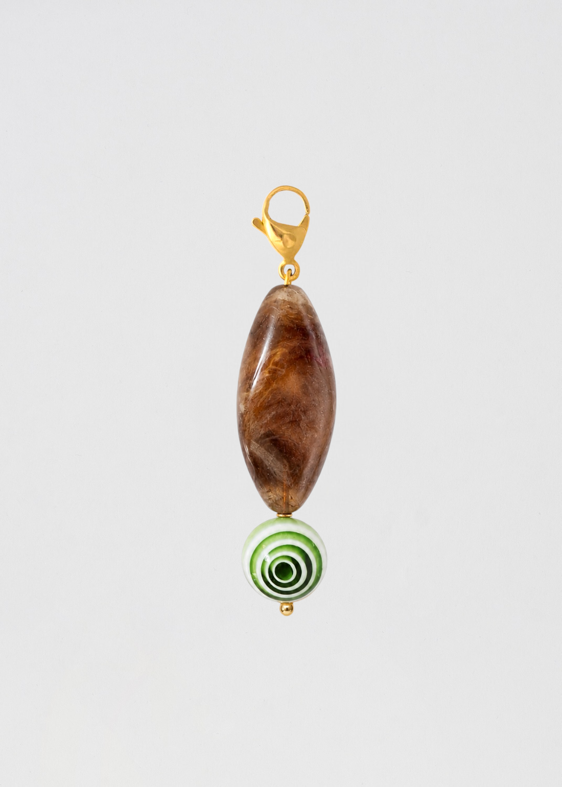 Charm Barra Espiral Marrón Y Verde