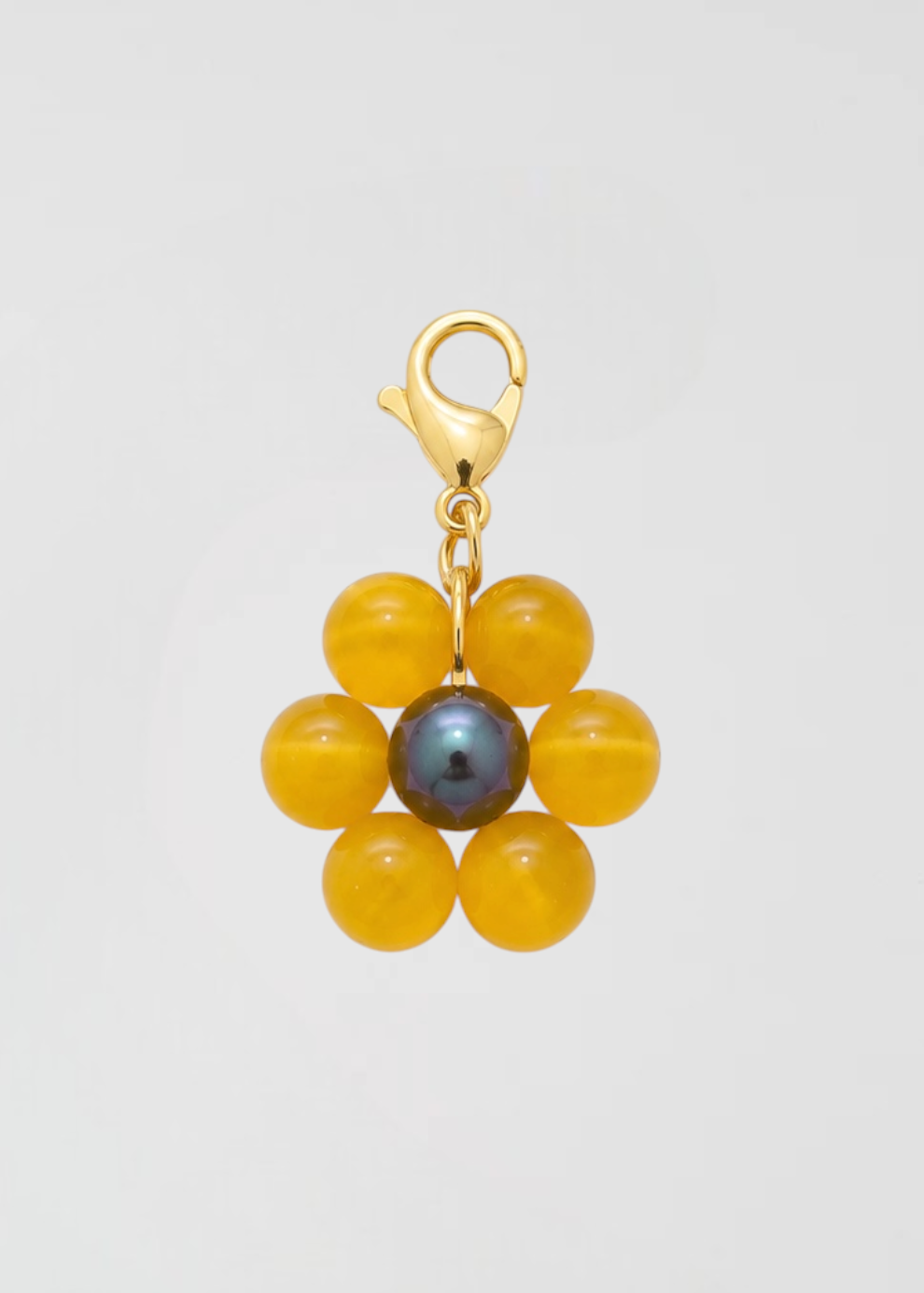 Charm Flor Tejida Amarillo Y Azul