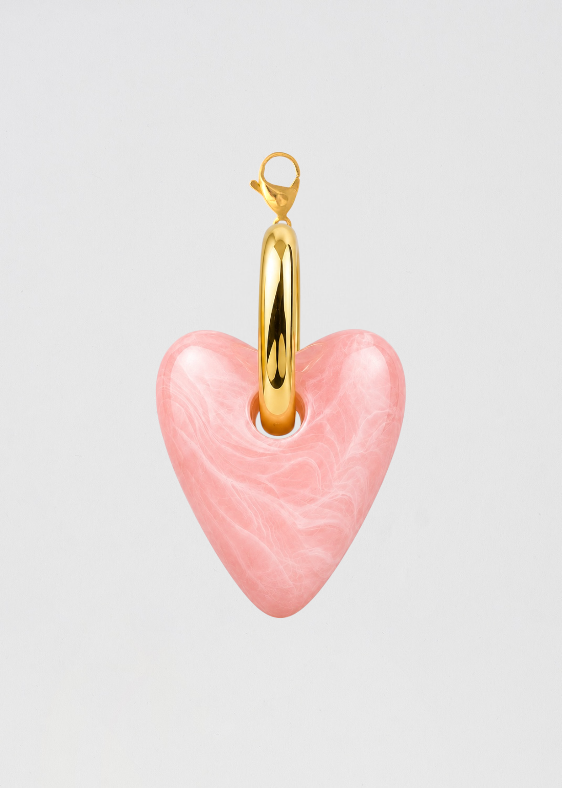 Charm Corazón Con Aplique Enbellecido Rosa
