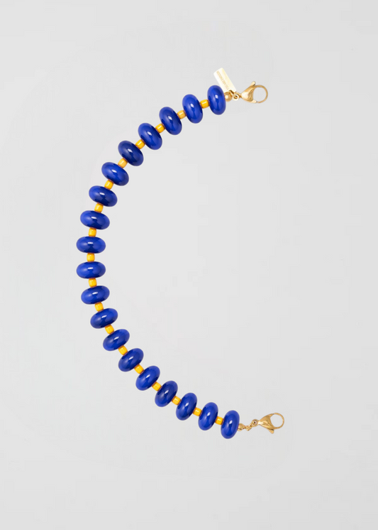 Mitad Cadena Rondelle Fav Boss Azul Y Amarilla